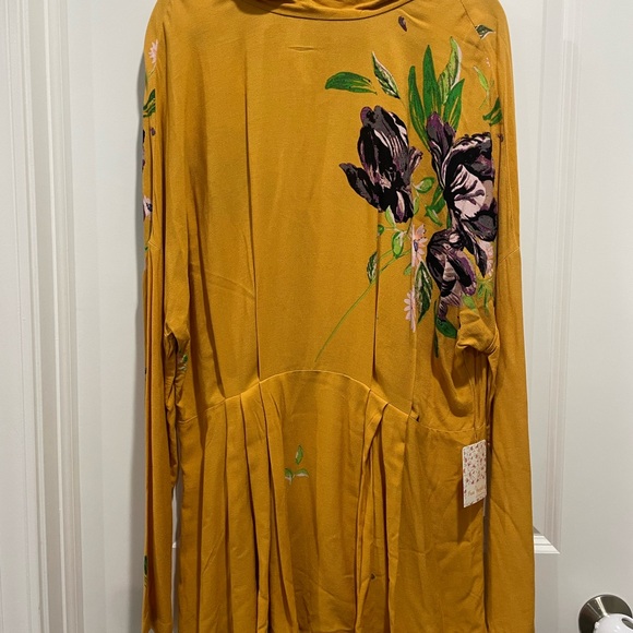 Free People Gemma Tunic Dress or Top Mustard Floral - Picture 3 of 5